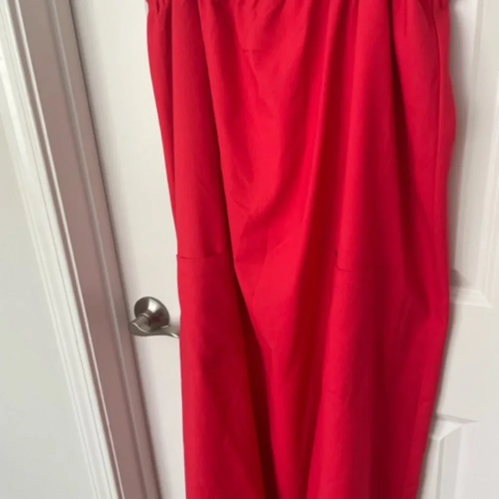 The Good Jane Red Loose Fitting Midi Dress Adjustable Straps Medium - Picture 5 of 7